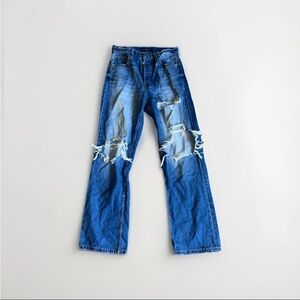 Aeropostale 90's Baggy Button Fly Distressed Women's size 6 Denim jeans